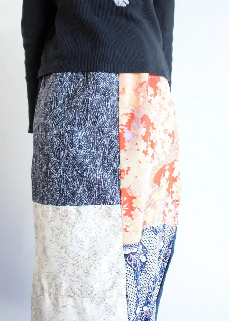RCYCLD Pieced Kimono Maxi Skirt