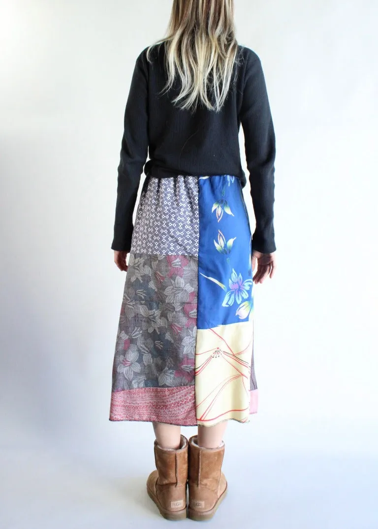 RCYCLD Pieced Kimono Maxi Skirt