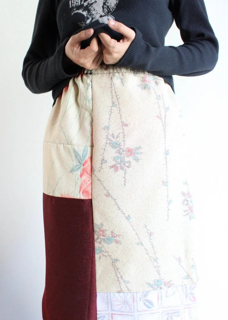 RCYCLD Pieced Kimono Maxi Skirt