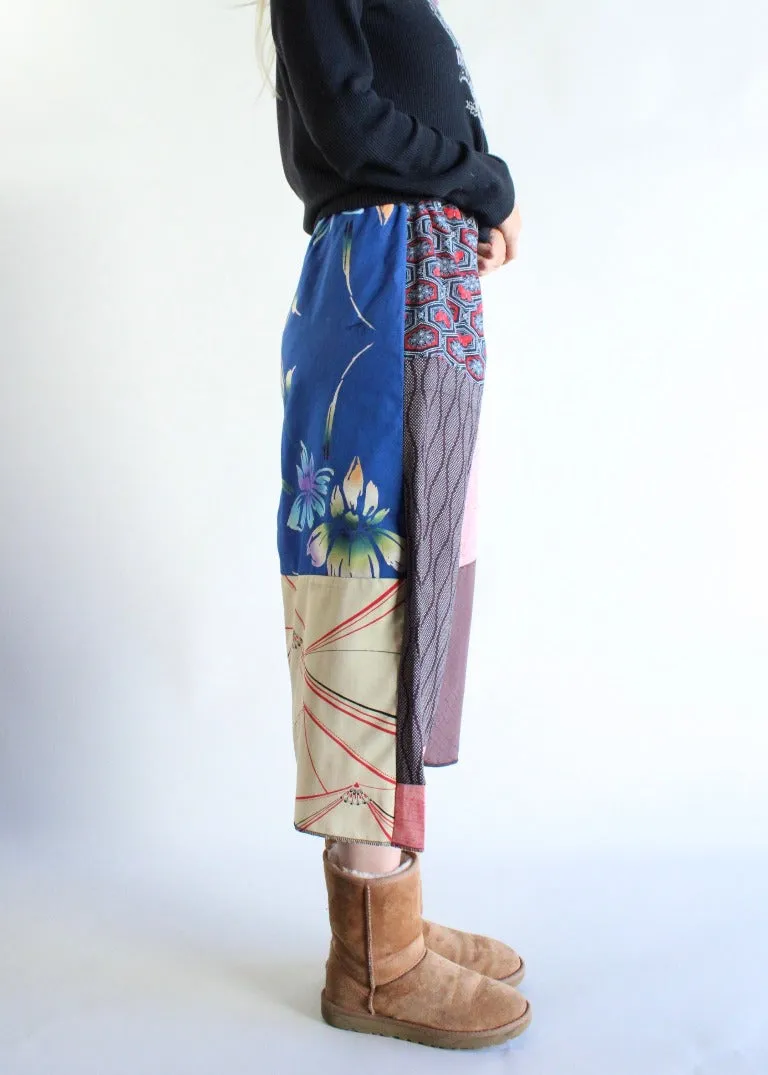 RCYCLD Pieced Kimono Maxi Skirt