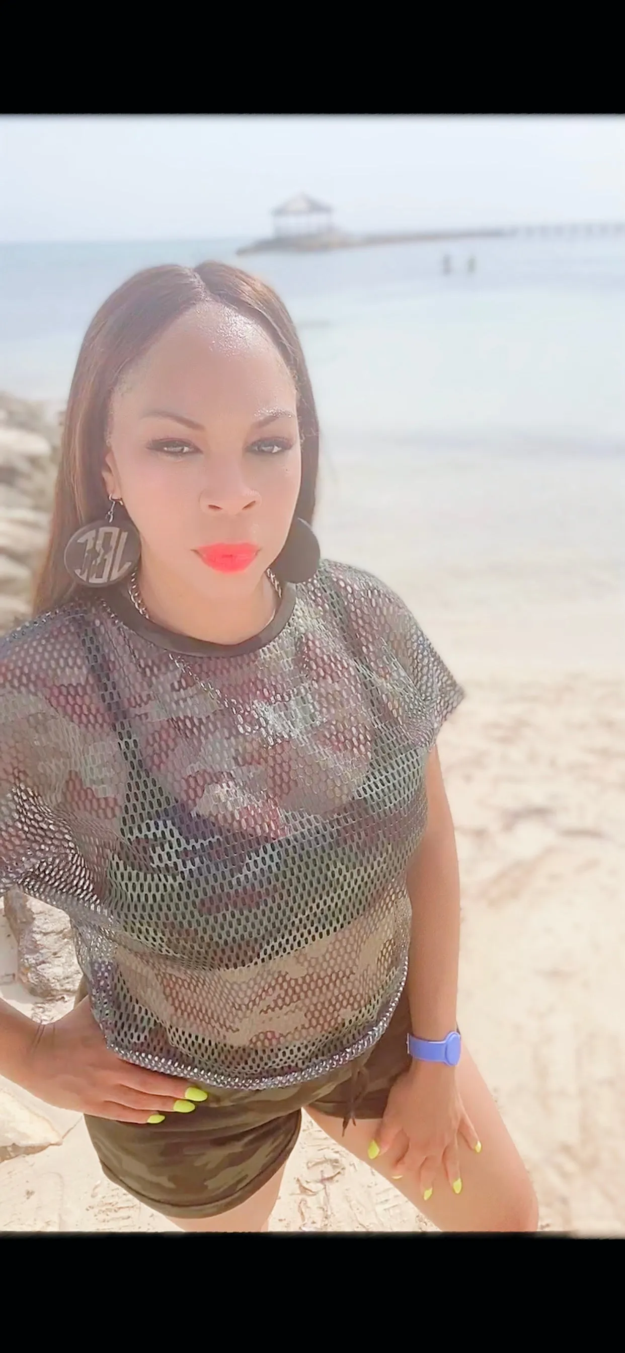 Ready to Explore ‼️Camouflage Shorts with Matching Fish Net Top