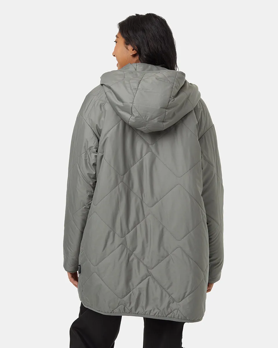 Recycled Boucle Reversible Long Jacket