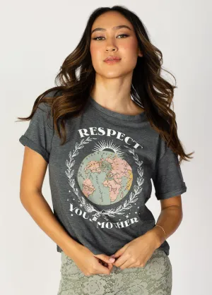 Respect Tee in Heather Slate