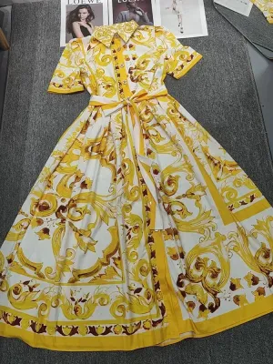 Retro Geometric Printing Shirt & Skirt
