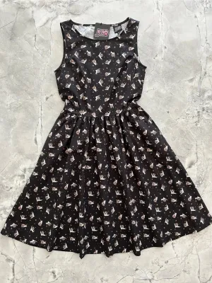 Retrolicious Gastropod Snails Glamour Vintage Dress Black