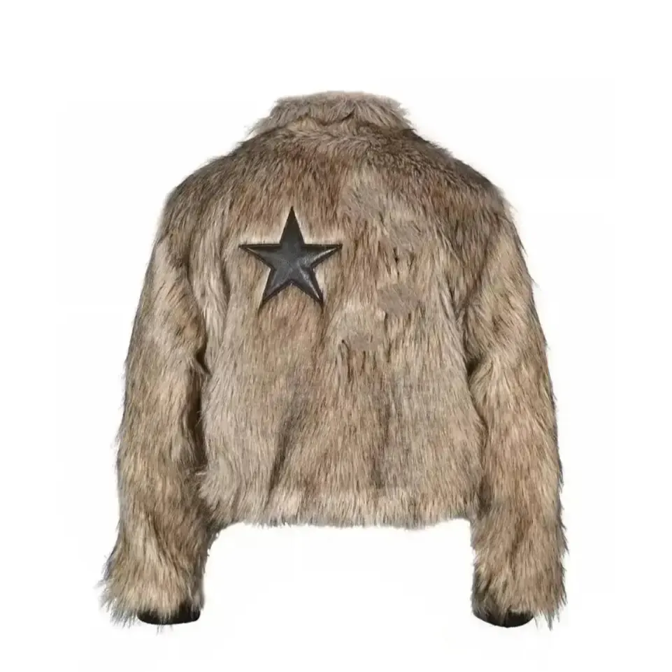 Reversible Striped Faux Fur Leather Jacket