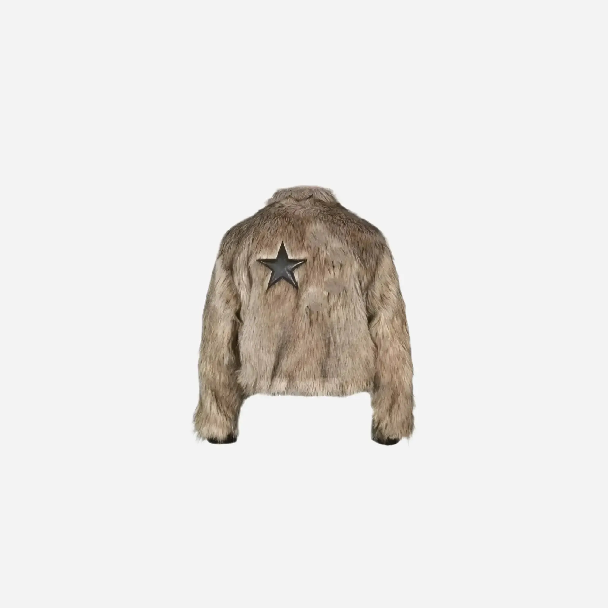Reversible Striped Faux Fur Leather Jacket