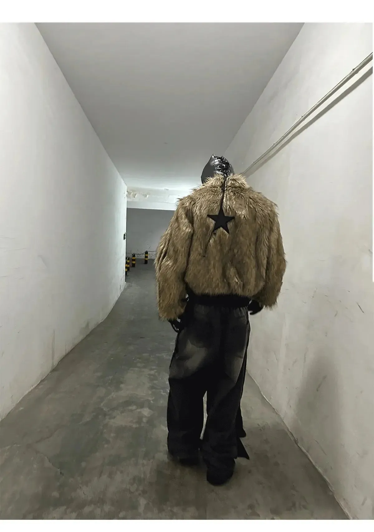 Reversible Striped Faux Fur Leather Jacket