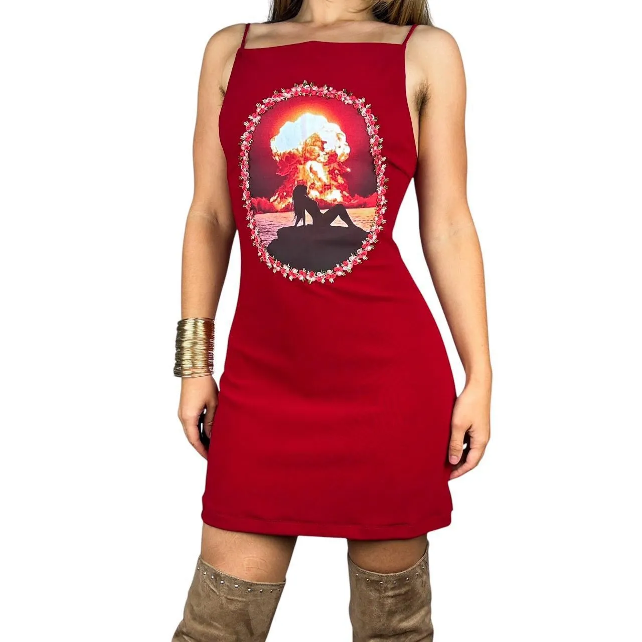 Reworked Vintage Portal Mini Dress (M)
