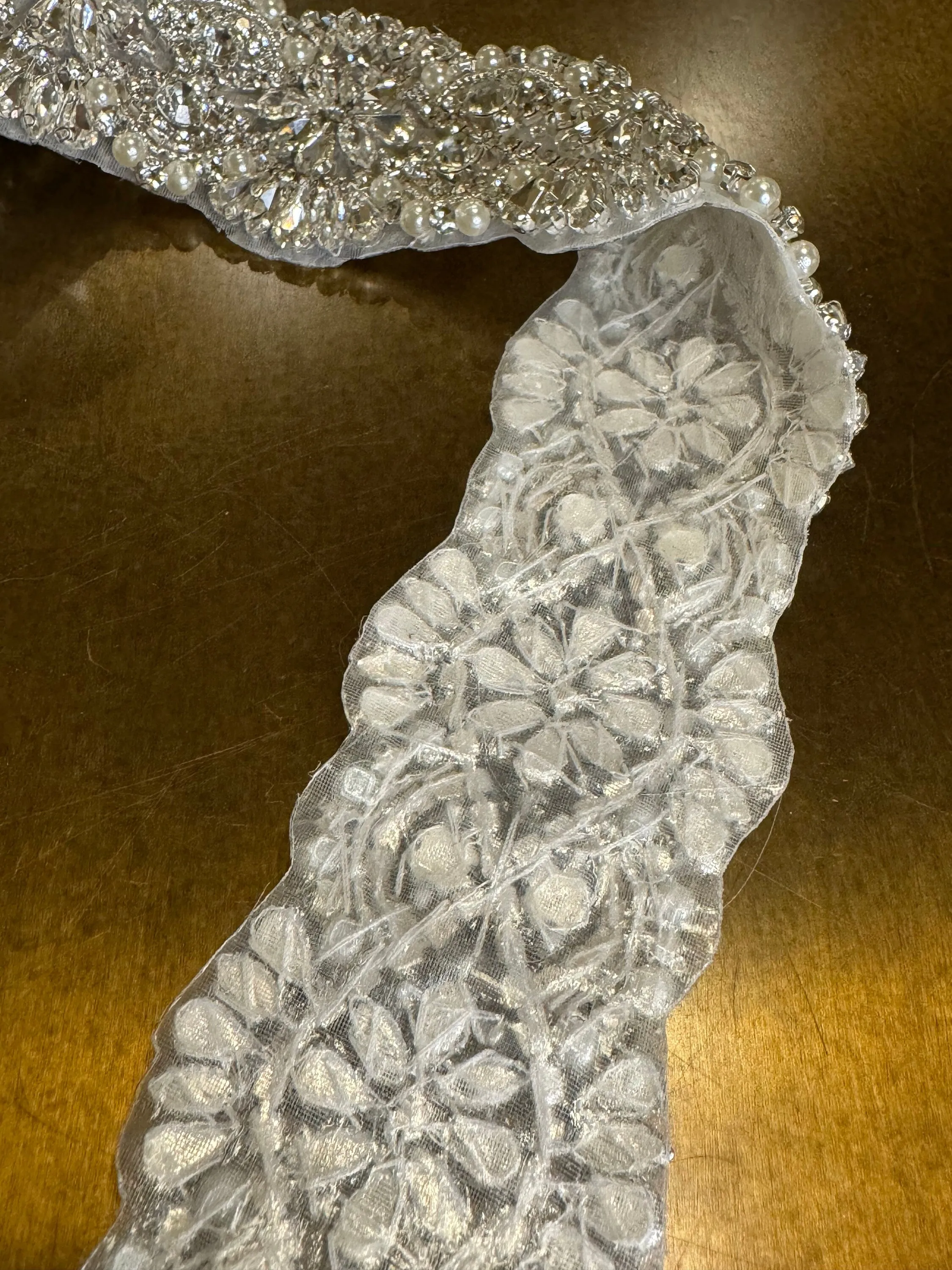 Rhinestone Diamante Trim, Wedding Dress, Bridal, Belt, Bridalwear, Wedding Dresses, Bead Applique, Silver, Sew on, Iron on, 2” (5cm) Wide