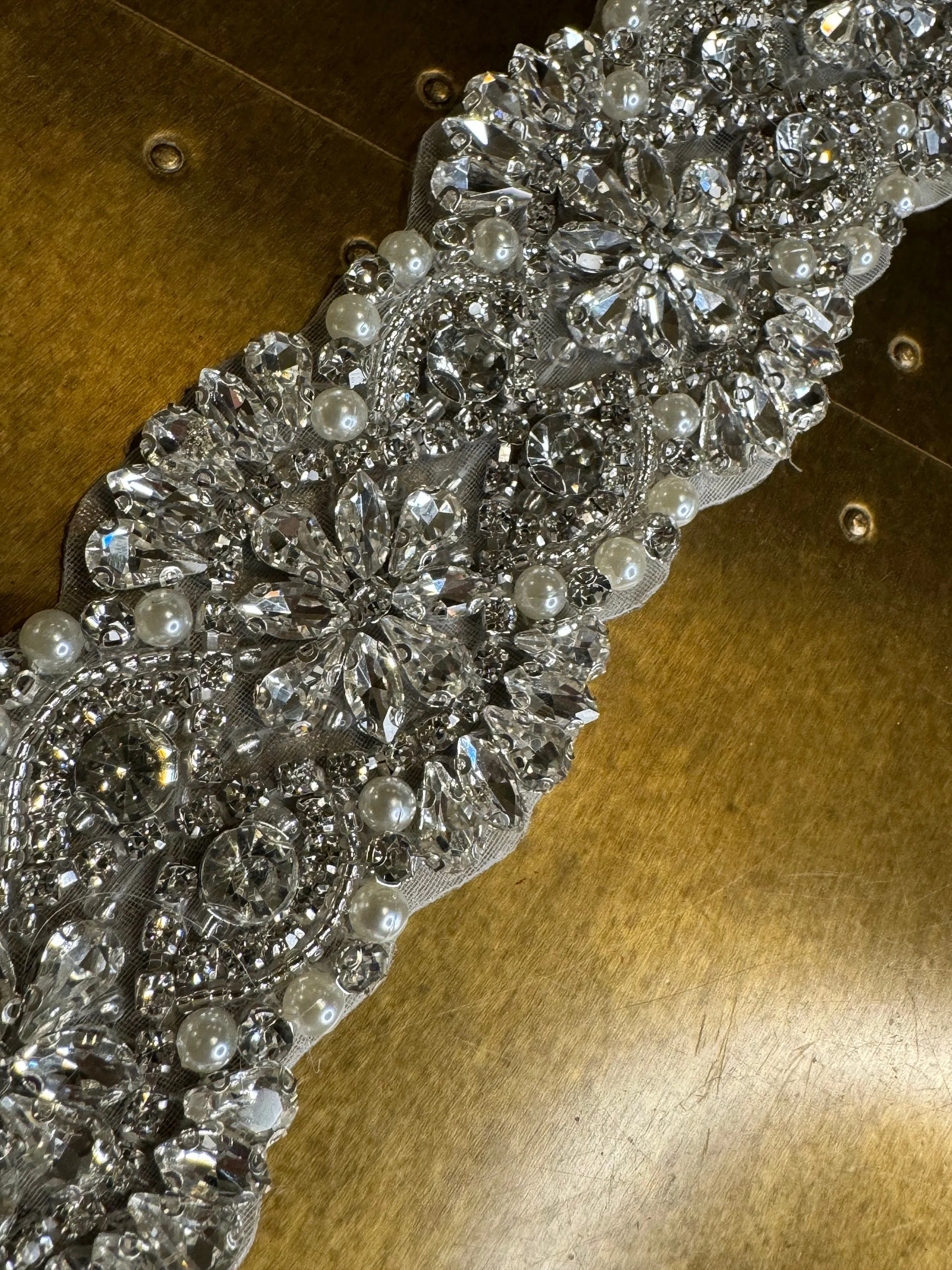 Rhinestone Diamante Trim, Wedding Dress, Bridal, Belt, Bridalwear, Wedding Dresses, Bead Applique, Silver, Sew on, Iron on, 2” (5cm) Wide