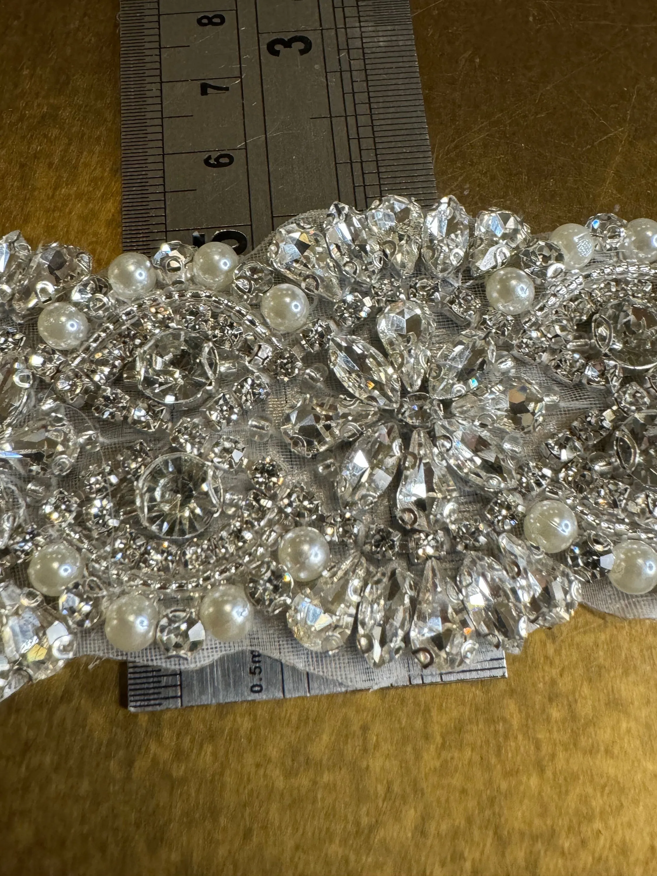 Rhinestone Diamante Trim, Wedding Dress, Bridal, Belt, Bridalwear, Wedding Dresses, Bead Applique, Silver, Sew on, Iron on, 2” (5cm) Wide