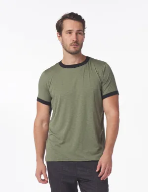 Ringer Tee: Moss Heather