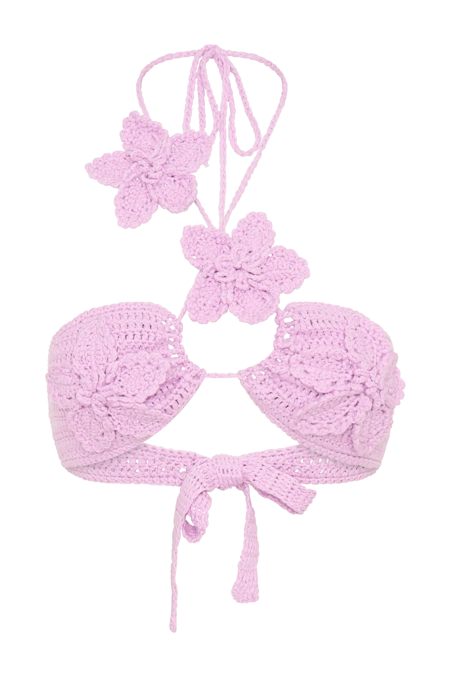 River Floral Crochet Bikini Top - Lilac