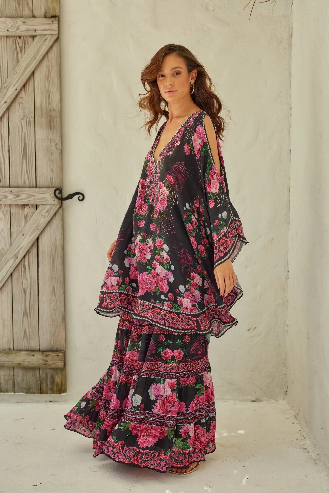 Romantic Flowers Maxi Skirt