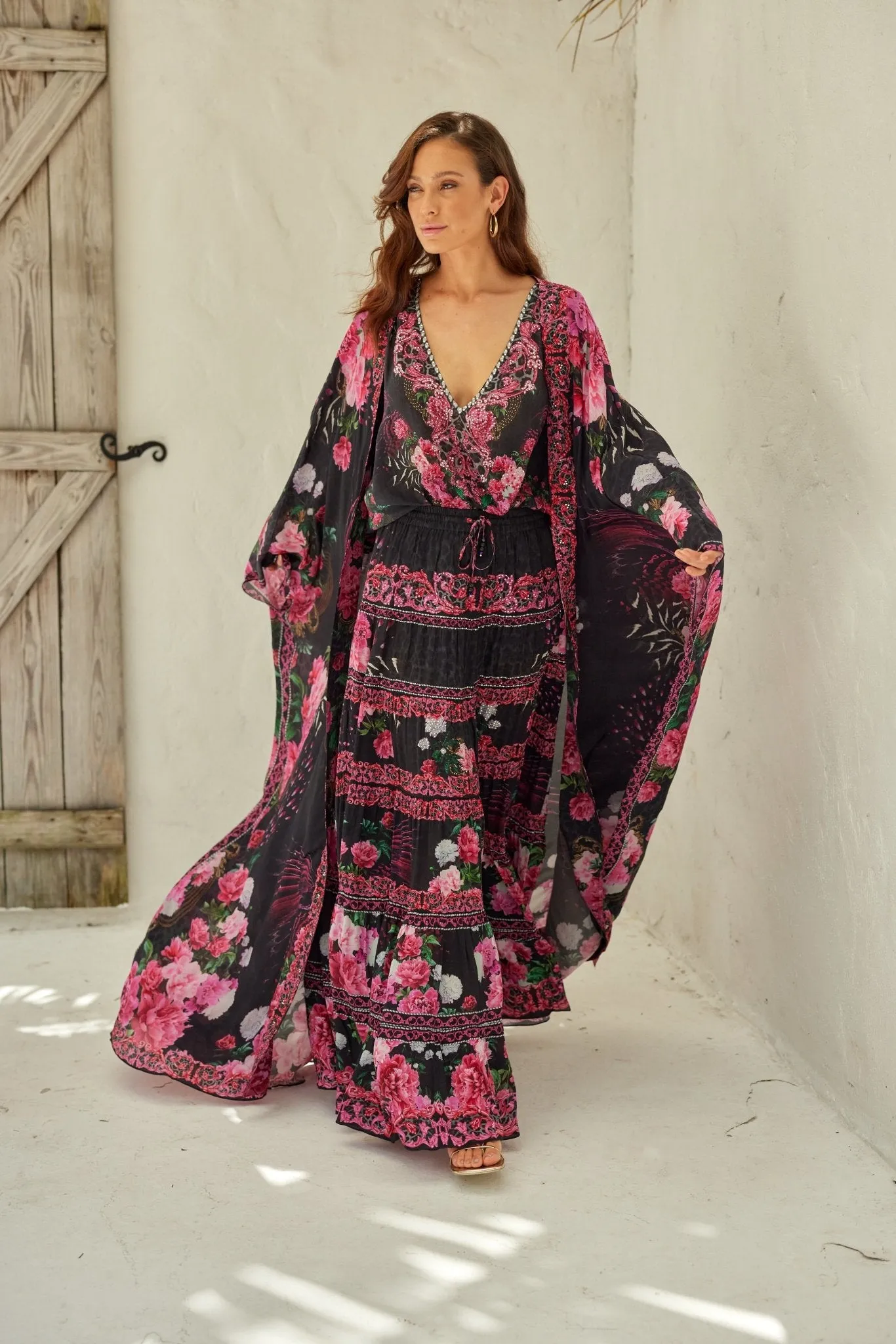 Romantic Flowers Maxi Skirt