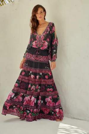 Romantic Flowers Maxi Skirt