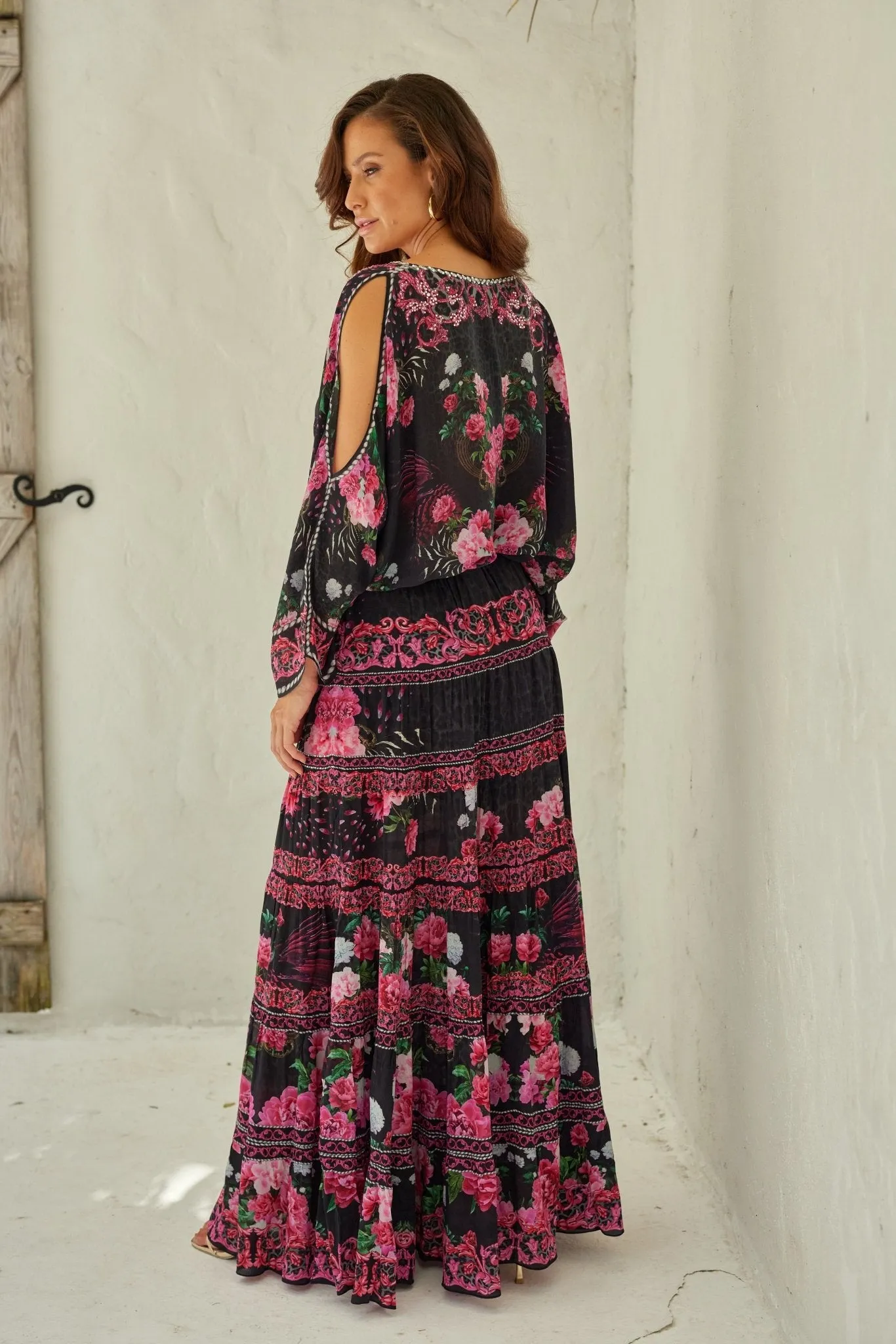 Romantic Flowers Maxi Skirt