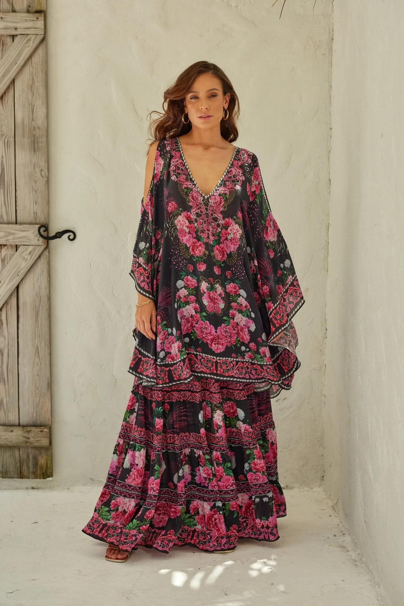 Romantic Flowers Maxi Skirt