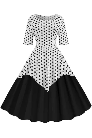 Round Neck Half Sleeves Vintage Dresses