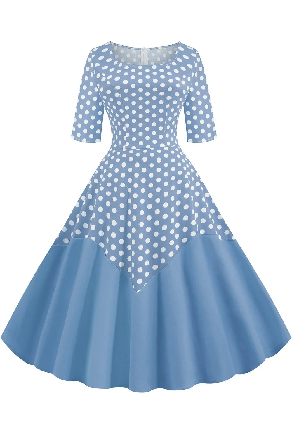 Round Neck Half Sleeves Vintage Dresses