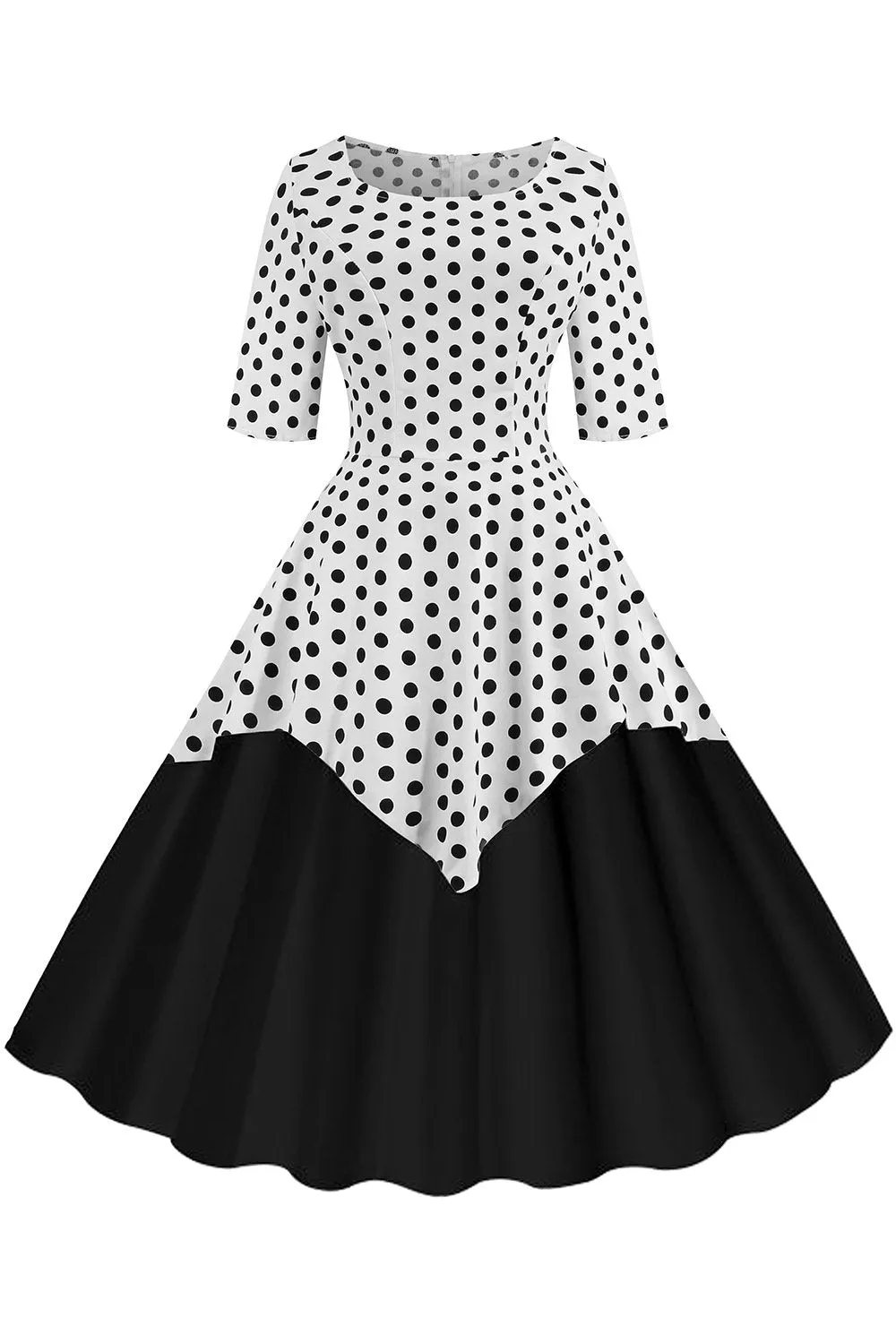 Round Neck Half Sleeves Vintage Dresses