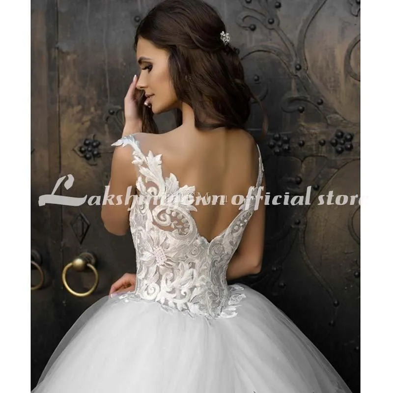Roycebridal Vintage Turkey Plus Size Lace Ball Gown Wedding Dress