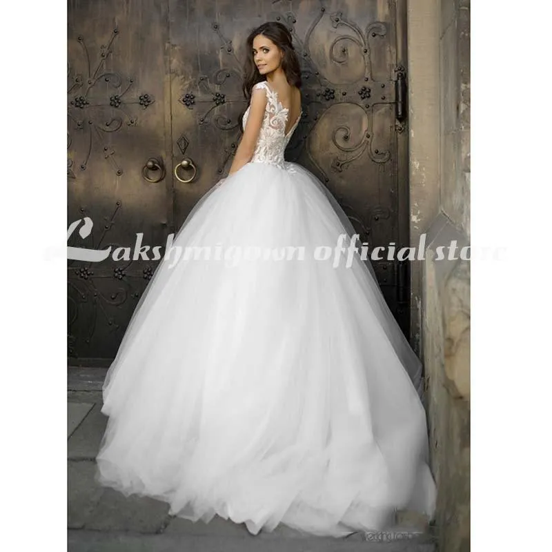 Roycebridal Vintage Turkey Plus Size Lace Ball Gown Wedding Dress