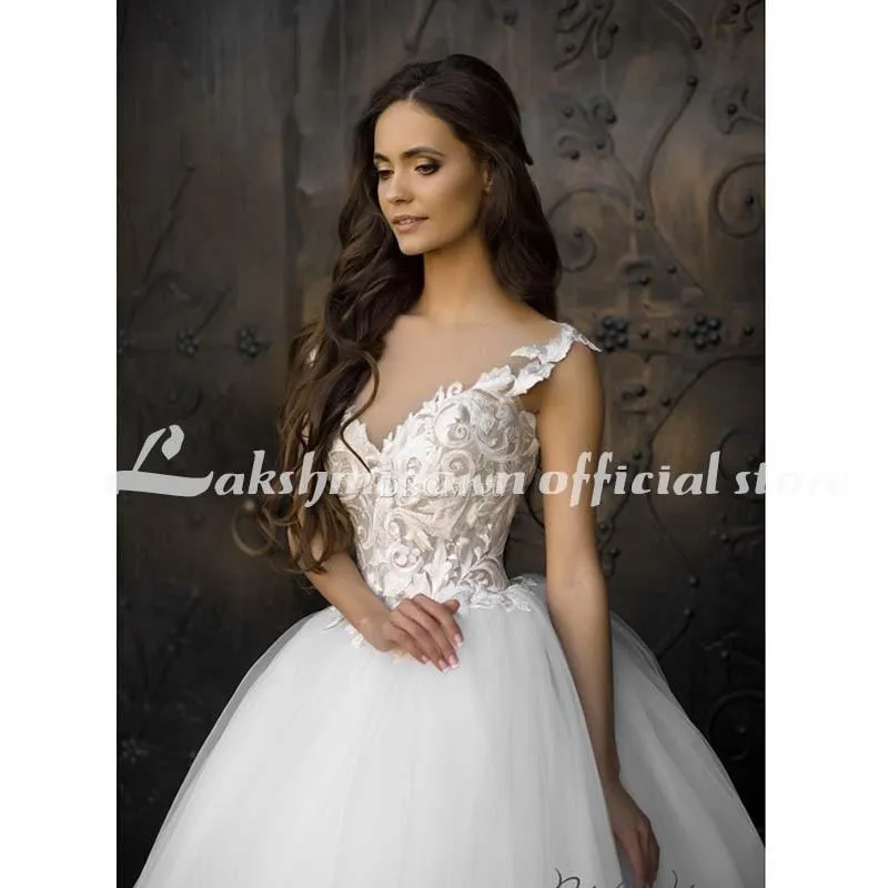 Roycebridal Vintage Turkey Plus Size Lace Ball Gown Wedding Dress