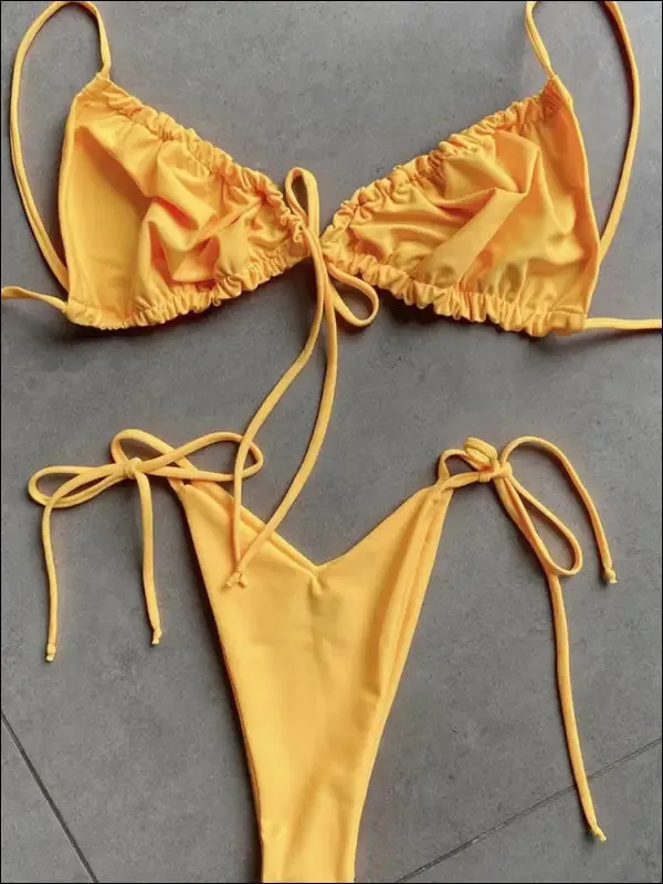 Ruotongsept low waist bikinis 2022 triangle swimwear female swimsuit women print bikini set