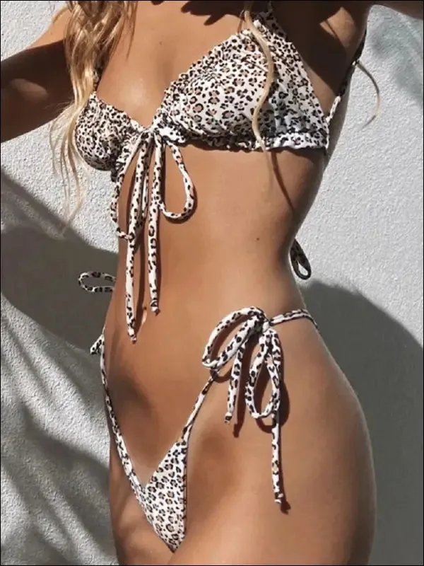 Ruotongsept low waist bikinis 2022 triangle swimwear female swimsuit women print bikini set
