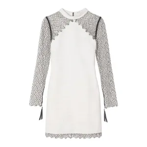 Samia Lace Combo Dress - Cream