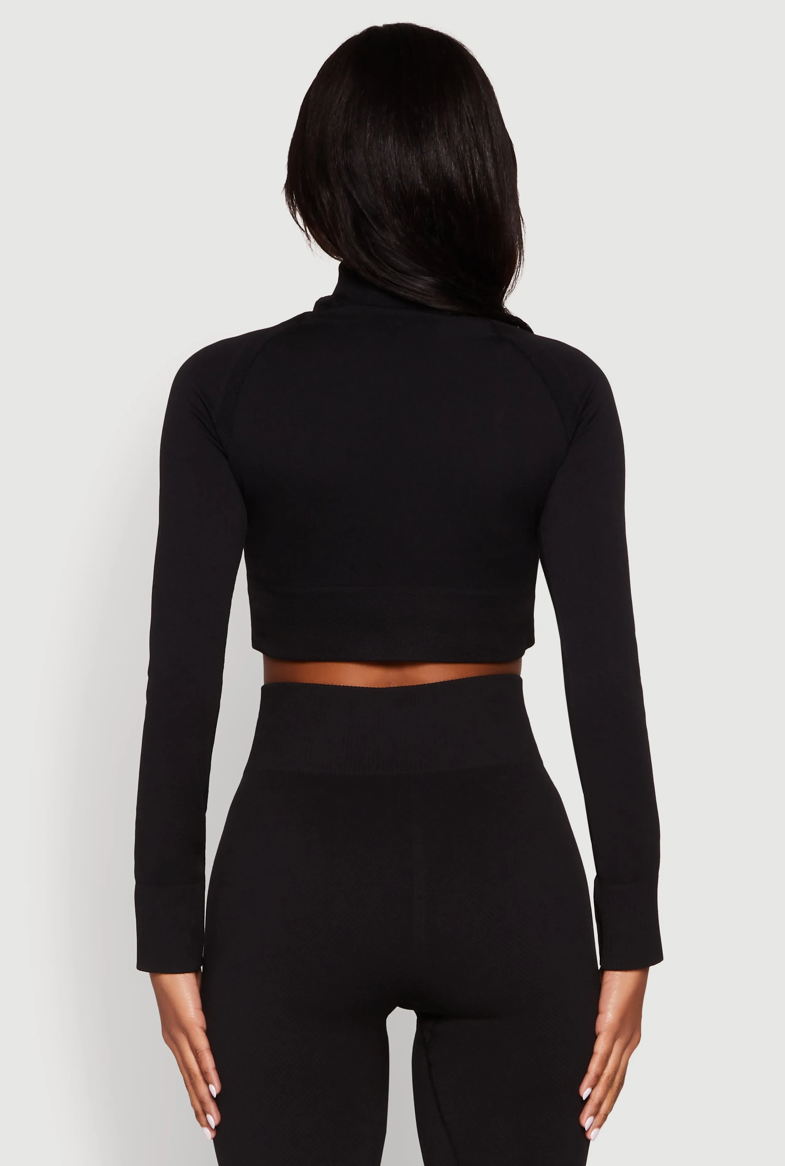 Seamless Mock Neck Zip Front Track Jacket