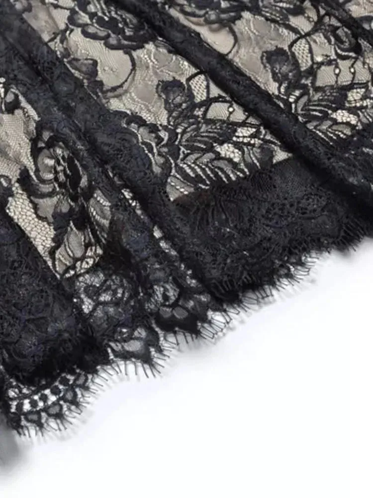 Selene Black Lace Vintage Dress