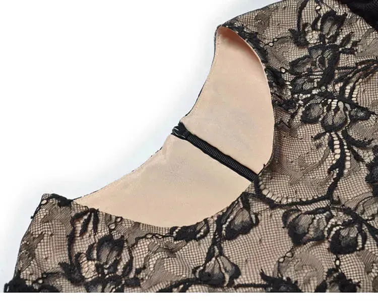 Selene Black Lace Vintage Dress
