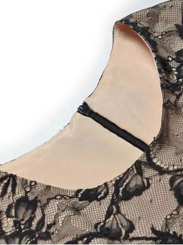 Selene Black Lace Vintage Dress