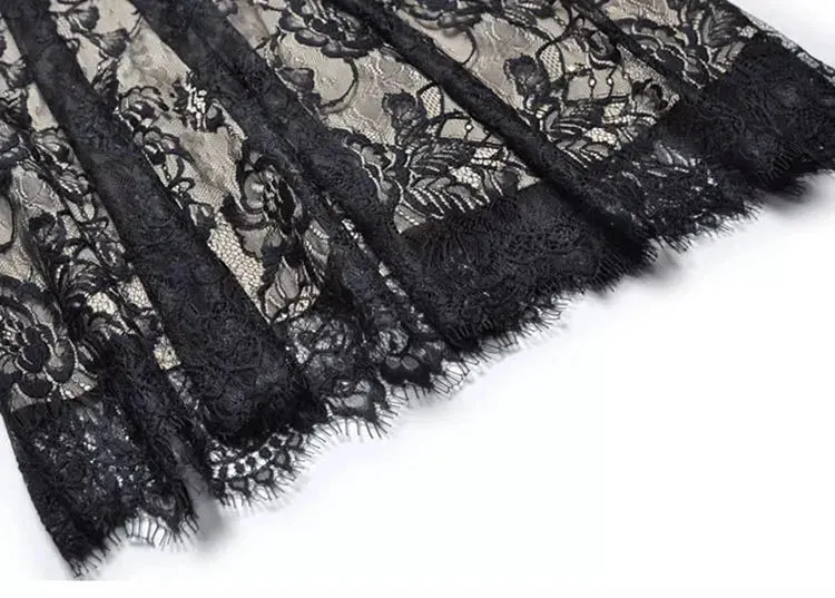 Selene Black Lace Vintage Dress