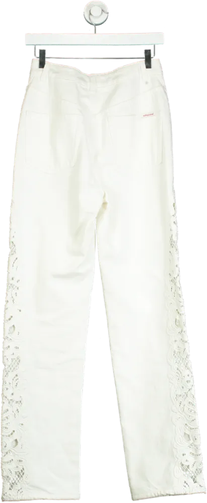 Self-Portrait White Lace Detail Jeans W 26 L 32
