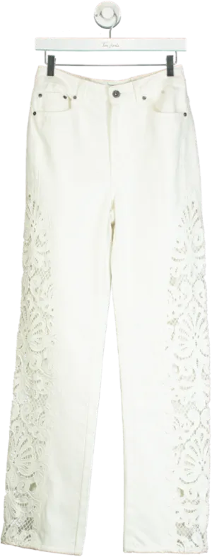 Self-Portrait White Lace Detail Jeans W 26 L 32