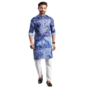 Serene Bluish Plain Kurta
