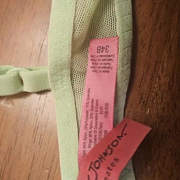 Set, bra, sleep, green, girly, lace, Betsey Johnson, casual, night, wedding, y2k