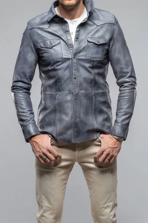 Shadow Leather Shirt In Blue