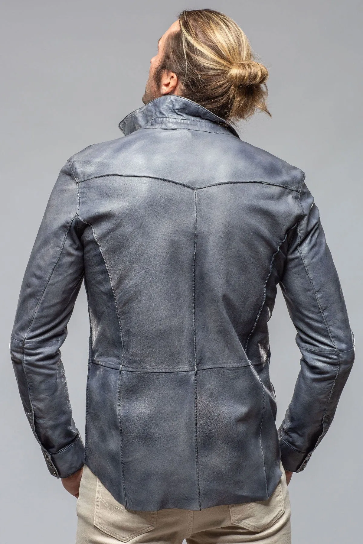 Shadow Leather Shirt In Blue