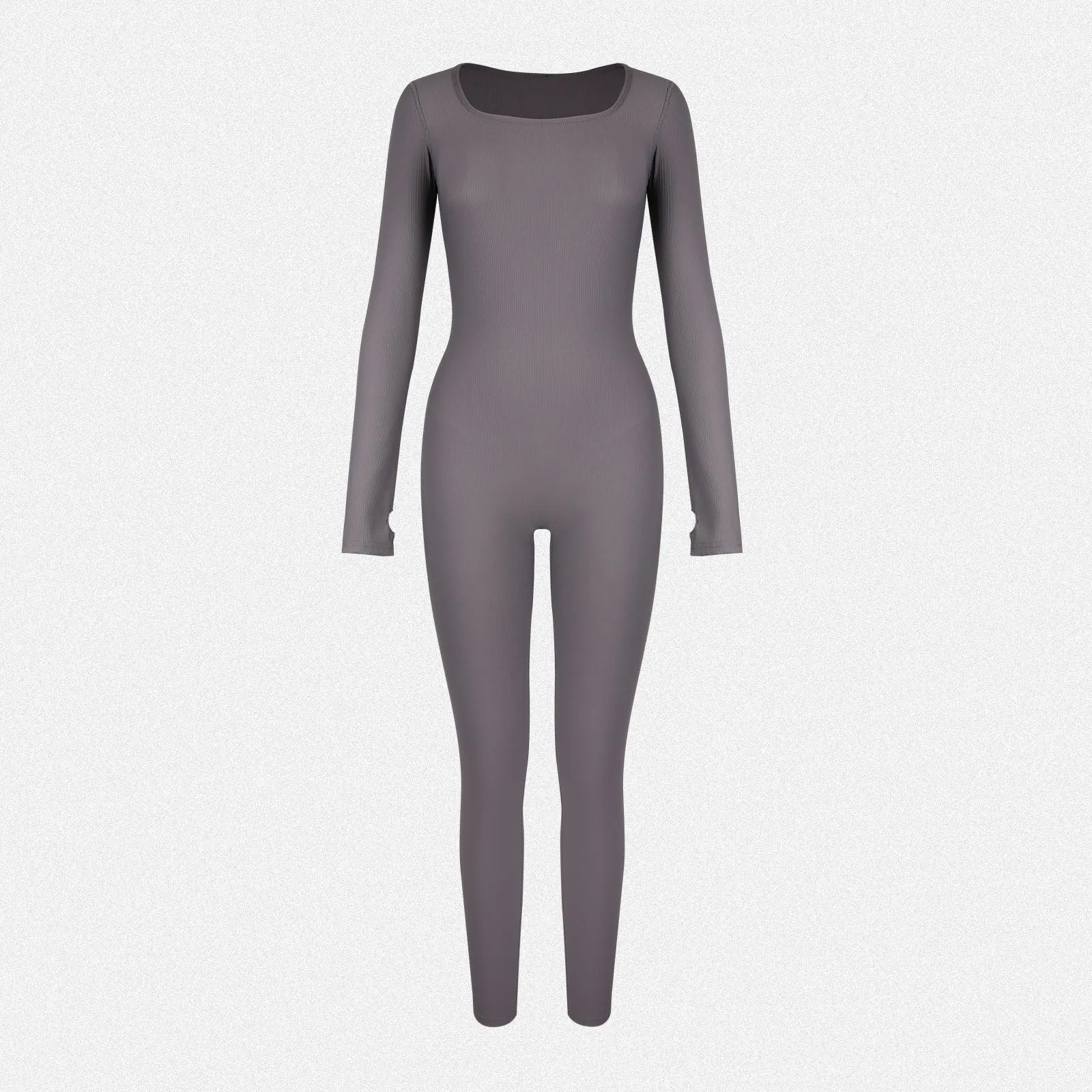 Shaperin Square Neck Long Sleeve Sport Jumpsuit