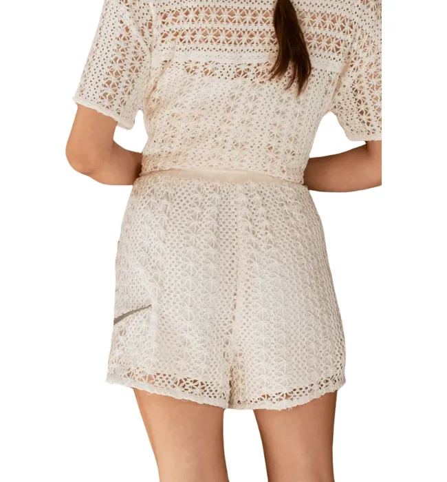 Sheer Crochet Knit Shorts