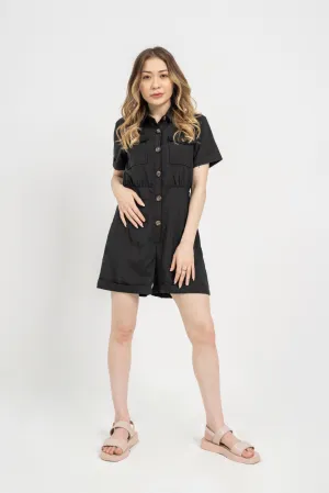 Short Belt Detail Jumpsuit