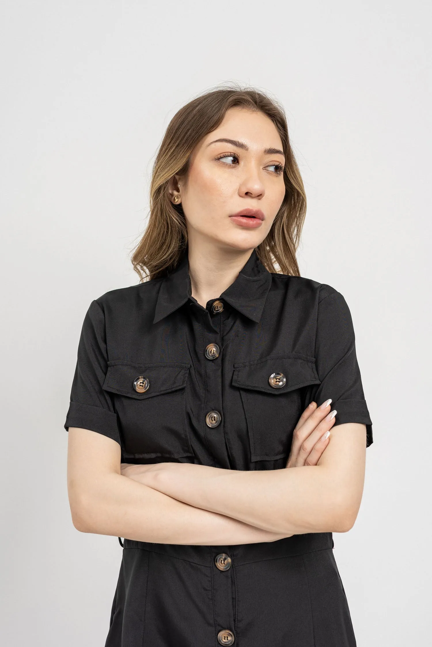 Short Belt Detail Jumpsuit