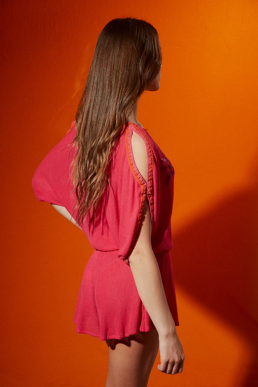 SHORT JERSEY SUIT PALMS LUREX