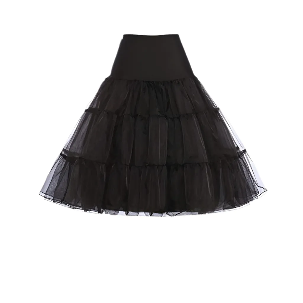 Short Organza Petticoat for Cocktail Dresses Crinoline Wedding Bridal Underskirt Black Skirt