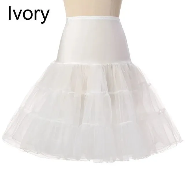 Short Organza Petticoat for Cocktail Dresses Crinoline Wedding Bridal Underskirt Black Skirt